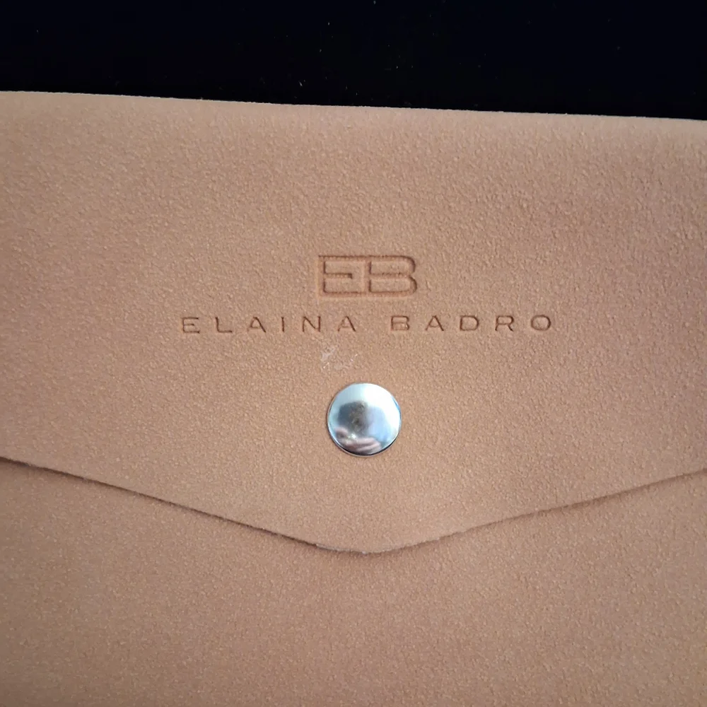 Elaina Badro Blue Makeup Brush Set with Tan Case